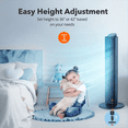 thumbnail image 6 of TaoTronics Tower Fan with Remote, 42" Quiet Standing Fan for Bedroom, 90° Oscillating Cooling Bladeless Fan with Height Adjustable, 5 Speeds 3 Modes, 12H Timer,Floor Fans for Home and Office, 6 of 7