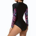thumbnail image 5 of WAYUTE Womens Swimsuits One Piece Swimsuits Long Sleeve Bathing Suit Rash Guard Shirts Surfing Athletic Sporty Swimwear, 5 of 8
