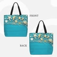 thumbnail image 2 of Honeii Seashells And Fishing Net On Blue Wooden Table Print Tote Bag, Reusable Grocery Shopping Bag,Shoulder Bag with Inner Pocket, 2 of 7