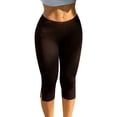 thumbnail image 2 of Karymi Wide Leg Pants Woman Solid High Waist Split Hem Capri Leggings, Stretch Slim Fit Knee Length Cropped Yoga Pants, Seamless Bodycon Athletic Trousers Pants for Women, 2 of 7
