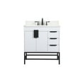 thumbnail image 3 of Elegant Decor Eugene 32" MDF Single Bathroom Vanity with Backsplash in White, 3 of 8