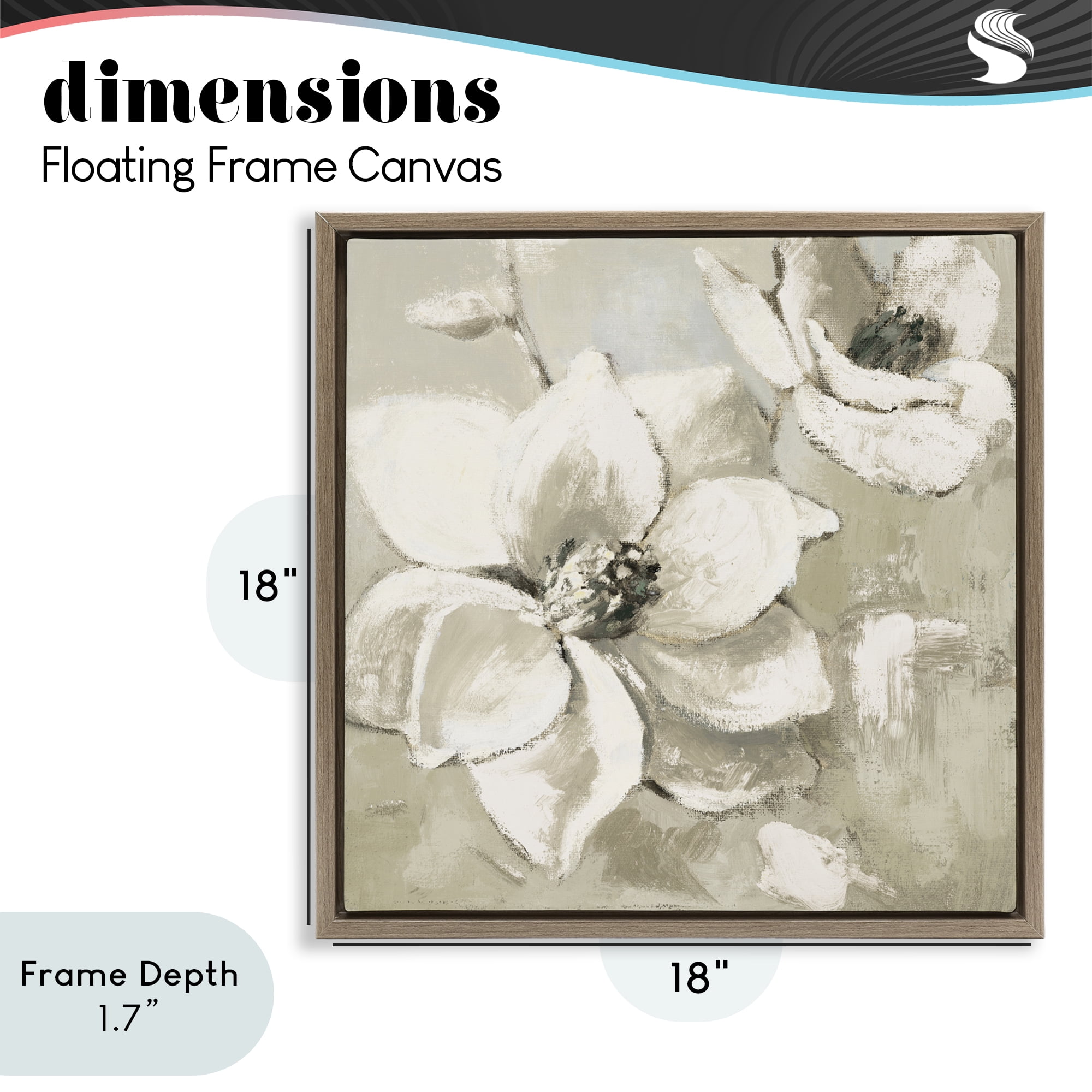 Stupell Industries Magnolias After Rain Brown Framed Floater Canvas Wall Art, design by Lanie Loreth