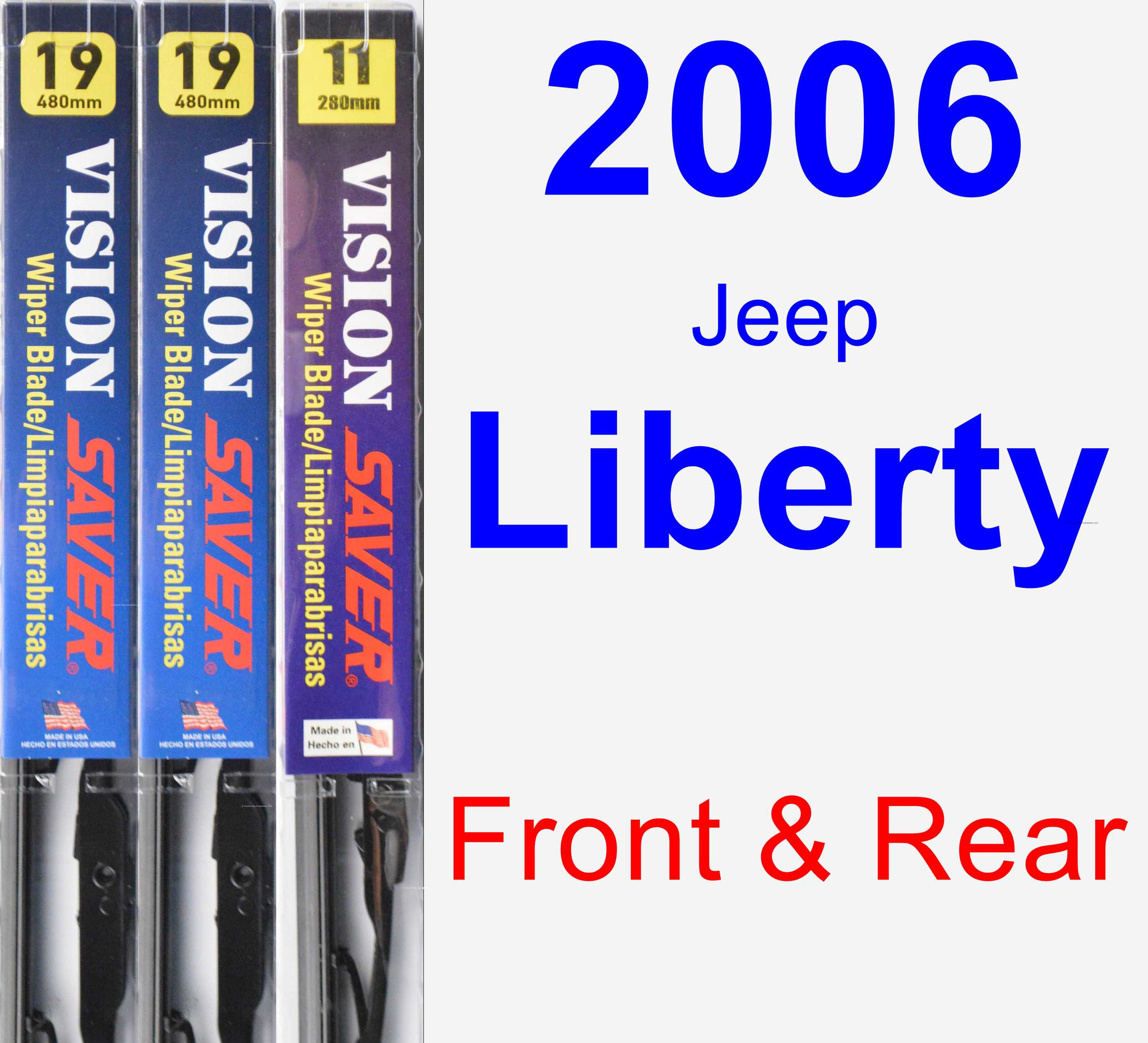 2006 Jeep Liberty Wiper Blade Set/Kit (Front & Rear) (3 Blades