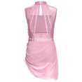 thumbnail image 4 of inlzdz Kids Girls Lyrical Dance Dress Sleeveless Backless Mesh Asymmetrical Ballet Dancewear Pink 10, 4 of 6