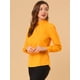 thumbnail image 4 of AllegK Dde San Patricio profesional Blusas de gade manlarcon cuello alto elegante pamujer Amarillo brillante S, 4 of 6