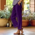 thumbnail image 2 of Women's Wide Leg Pants with Elastic Waist, Lightweight Breathable Loose Trousers for Summer Casual Beach Vacation, Flowy Palazzo, 2 of 7