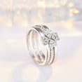 thumbnail image 2 of Four Leaf Clover Ring for Women Featuring Rotating Clover and Sparkling Zircon Accents Adjustable Size Sparkle, 2 of 5