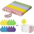 thumbnail image 1 of czcpp-32Pcs Cable Labels and Silicone Cable Ties Value Cable Management Set, 20 Cable Ties+12 Cord Labels for Electronics, Travel Home Office Desk Wire Organization(Multicolor), 1 of 4