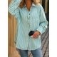 thumbnail image 5 of Camisa CHYRII para mujer, a rayas, con botones, verde, talla S, algodón, 5 of 6
