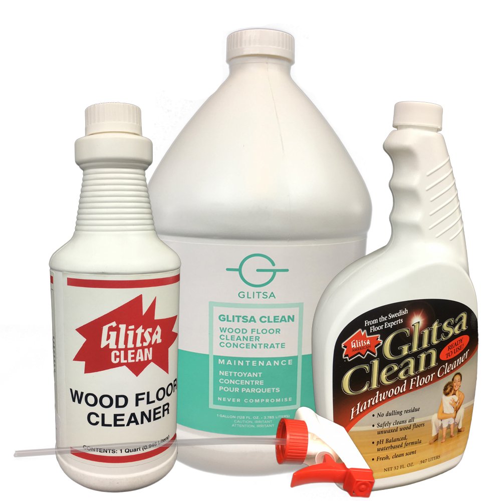 Glitsa Hardwood Floor Cleaner 1gl Concentrate + Glitsa Spray Bottle