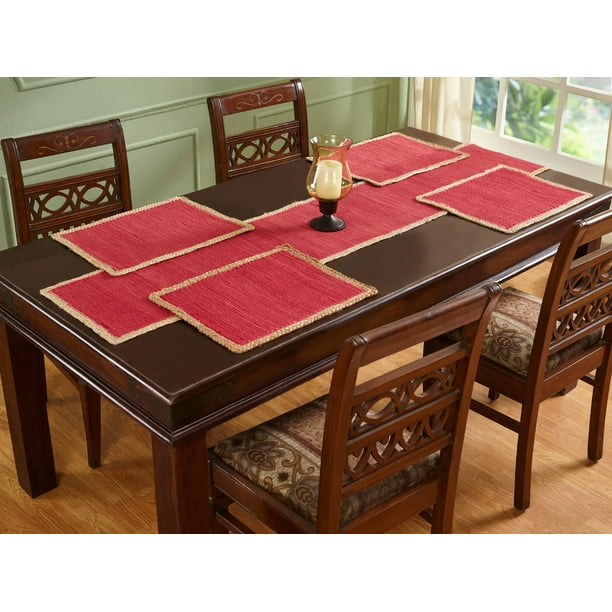 Element Border Placemats 13X19 Burgundy