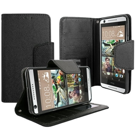 HTC Desire 626 / 626S PU Leather Wallet Case Flip Folio Wallet Case with Card Slot, Cash Clip and Magnetic Closure