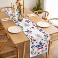 thumbnail image 3 of 4th of July Table Runner - 108 Inch Long, Kitchen Dining Table Runner Dresser Scarves, Independence Day Blue Red Star Firework Farmhouse Decor for Coffee Tables Wedding Party Banquet, 3 of 8