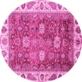 thumbnail image 1 of Ahgly Company Indoor Round Oriental Pink Traditional Area Rugs, 5' Round, 1 of 4