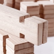 Guidecraft Guidecraft Notch Blocks Set 89 Piece Set: Natural Wooden Stacking Blocks, Educational Montessori Toy for Kids, Indoor/Outdoor Block Play System
