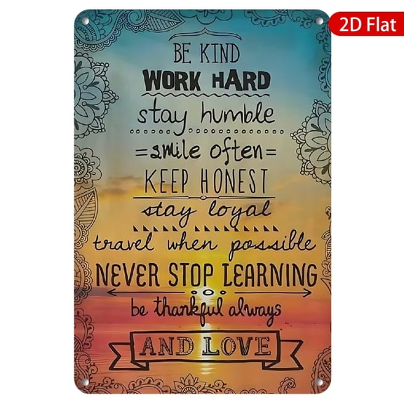 1pc Inspirational Metal Wall Sign, 8x12 Inches, Motivational Quotes Artwork, Rustproof & UV Protected, Perfect for Home, Office, Cafe, Bar, Living Room Decor, Positive Message Decor