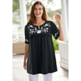 thumbnail image 3 of Woman Within Plus Size Embroidered Split-Neck Tunic, 3 of 3