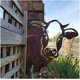 thumbnail image 3 of Valla de jardín de ganado de metal, decoración al aire libre, hogar, ganado, decoración de jardín de animales, escultura de hierro fundido oxidado, silueta de árbol, patio, arte de pared, regalo, 3 of 5