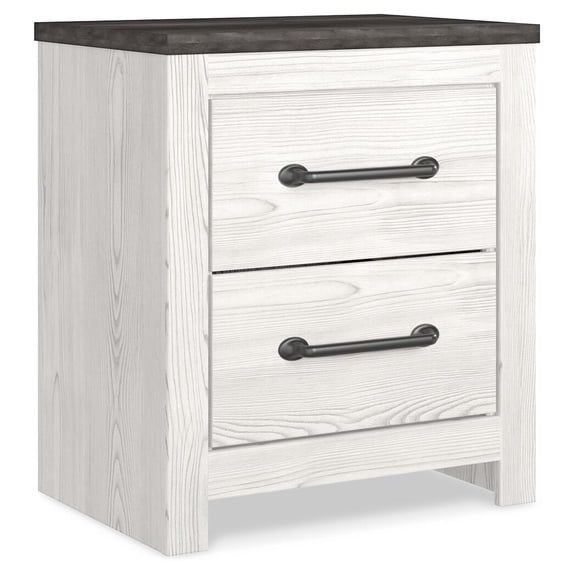 Signature Design by Ashley Gerridan 2 Drawer Nightstand, White/Gray