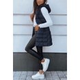 thumbnail image 2 of Women Long Hooded Puffer Vest Sleeveless Zip‑Up Quilted Outerwear Gilet, 2 of 5