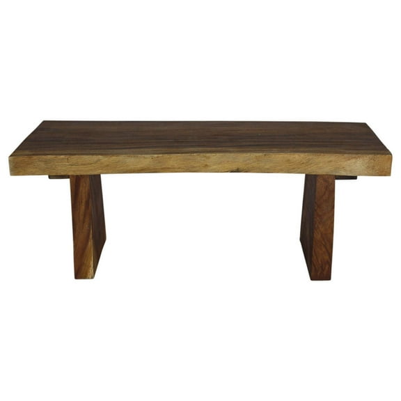 Haussmann® Wood Natural Edge Bench 48 in x 18 x 18 in H KD Oak Oil