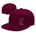 thumbnail image 4 of DouZhe Flat Brim Cap Snapback Hat, Letter Z Usa Flag Stickers Prints Adjustable Red Adult Baseball Cap, 4 of 6