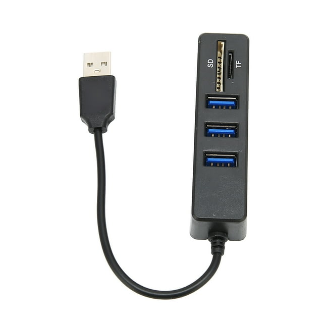 USB Hub 2.0, High Speed Wide Compatibility USB2.0 Hub Memory Card Reader for Home for Travel for Office Black,White