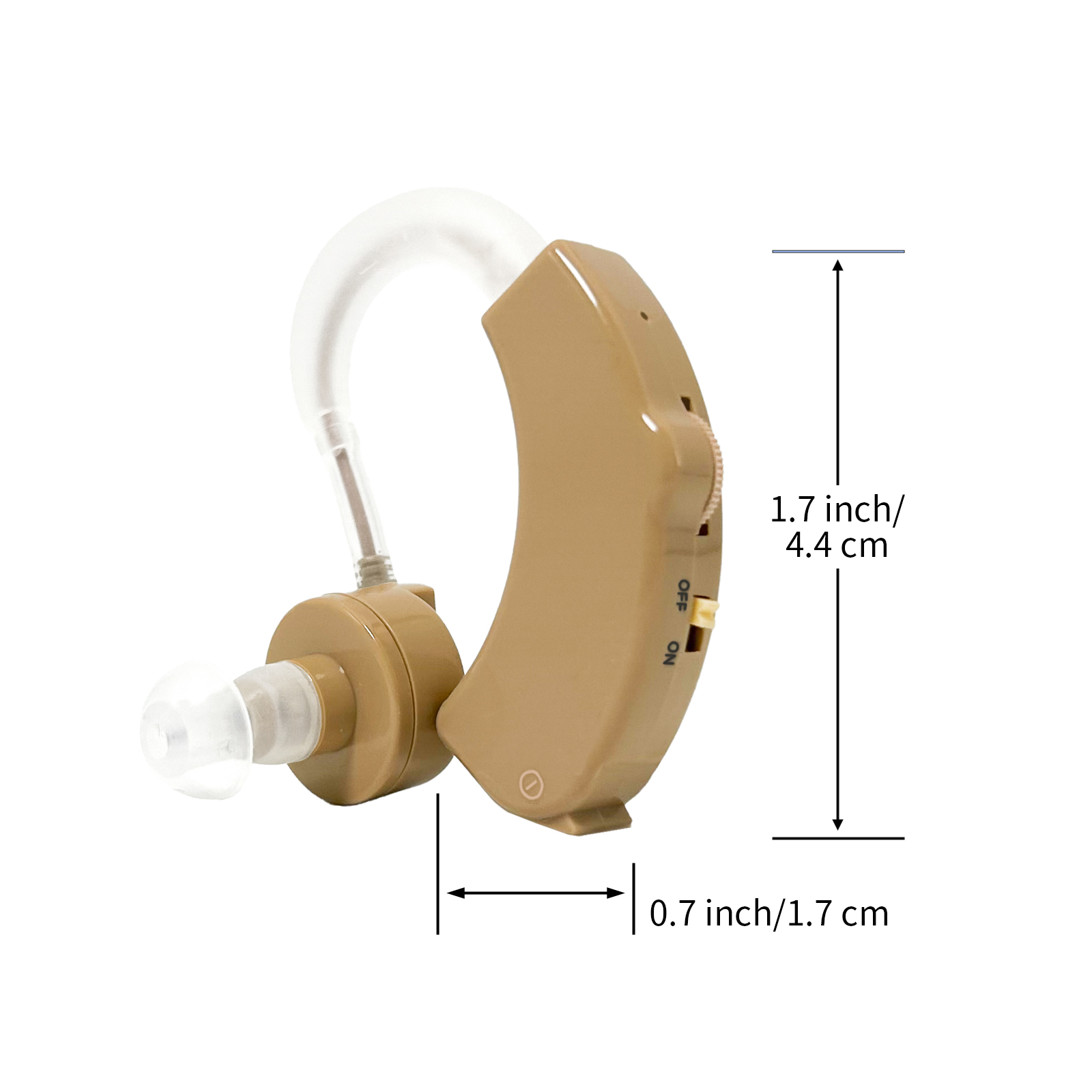 Delmicure Hearing Aids for Seniors with Multi-Level Volume Control, Noise Cancelling, Sound Enhancer, HAP-20, Pair, Beige