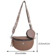 thumbnail image 2 of Bolso bandolera de moda para mujer, riñonera sólida de cuero PU, correa ajustable informal, 2 of 8