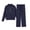 Navy, variant on WRKEKC Boys Athletic Sets Solid Sweatshirt Half Zip Sports Pants Wide Leg Pants Long Sleeve V-Neck Soft Activewear 6-16 Years