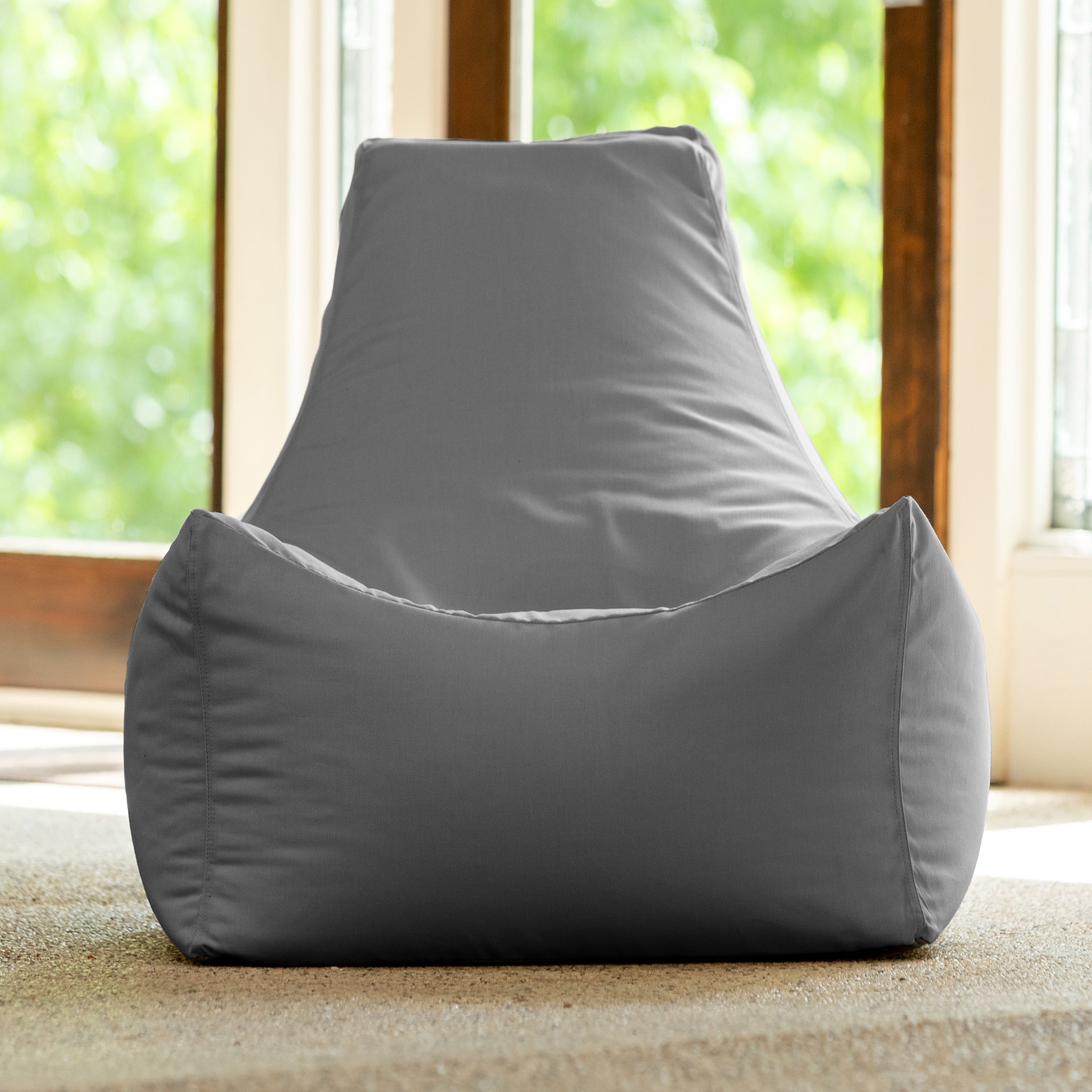 Jaxx Juniper Outdoor Bean Bag Patio Chair & Poolside Lounge, Charcoal Sunbrella