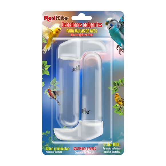 KIT DE DOS BEBEDEROS PARA AVES 120 ML
