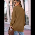 thumbnail image 4 of Cárdigan Extragrande de Punto Suave para Mujer con Bolsillos Camello S, 4 of 7