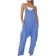 thumbnail image 2 of ICHUANYI Clearance Fashion Women Casual Cold Shoulder Jumpsuit Solid Suspender Jumpsuits Wide Pocket Leg Pant(Sky Blue, S) ICHUANYI WER2023080702871, 2 of 5