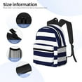 thumbnail image 5 of Vsdgher Navy Blue And White Stripes Print Unisex Large Capacity Bookbag Schoolbag Casual Daypack for High School/College/Teens/Travel/Work, 5 of 8