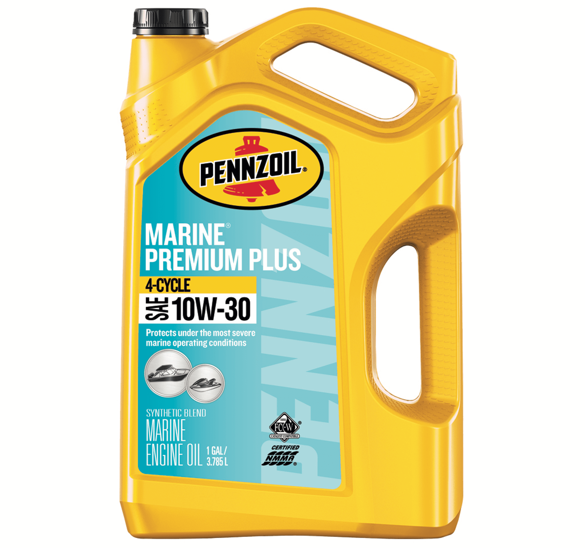 Pennzoil Marine Premium Plus Outboard 4Cycle 10W30 Engine Oil, 1