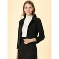 thumbnail image 2 of INSPIRE CHIC Women's Elegant Button Down Point Collar Short Bomber Jacket, 2 of 6