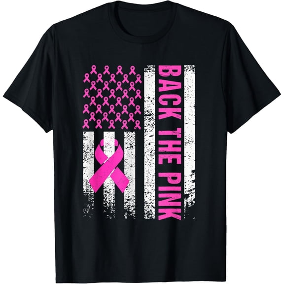 Back The Pink Breast Cancer Awareness Flag Toddler Women Men T-Shirt