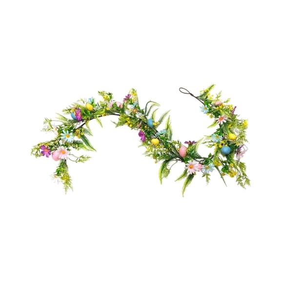 Easter Egg Garland with Spring Branches, Floral Door Decoration for Indoor Outdoor Home, Patio or Porch Decor