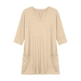 thumbnail image 2 of Bosfbaoi Plus Size Tunic Tops for Women Notched V Neck 3/4 Sleeve Loose Casual Blouse with Side Pockets, 2 of 7
