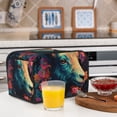thumbnail image 5 of KLL Colorful Flower Goat Print 4 Slice Toaster Dust Covers Kitchen Small Appliance Cover with 2 Pockets,Can hold Jam Spreader Knife & Toaster Tongs (12.4 x 10.6 x 8.2), 5 of 6