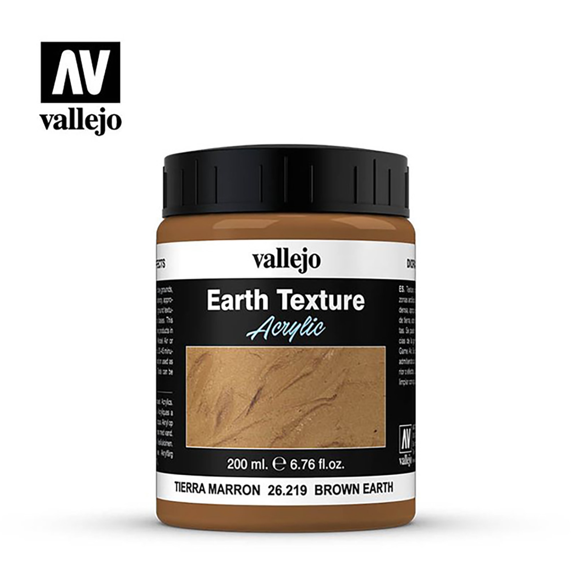 Vallejo Paints: Brown Earth Texture Acrylic, 6.79oz (200ml)