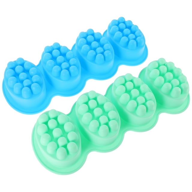 2pcs Massage Brush Mold Oval Silicone Soap Mold Bar Mold for DIY Handmade Soap Baking Mold