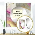 thumbnail image 3 of Designart "Marble Abstraction in Pink and Gold II" Modern Pink Large Square Mirror - Square Bedroom Mirror Printed Wall Decor - Modern Square Printed Wall Mirror Art, 3 of 5