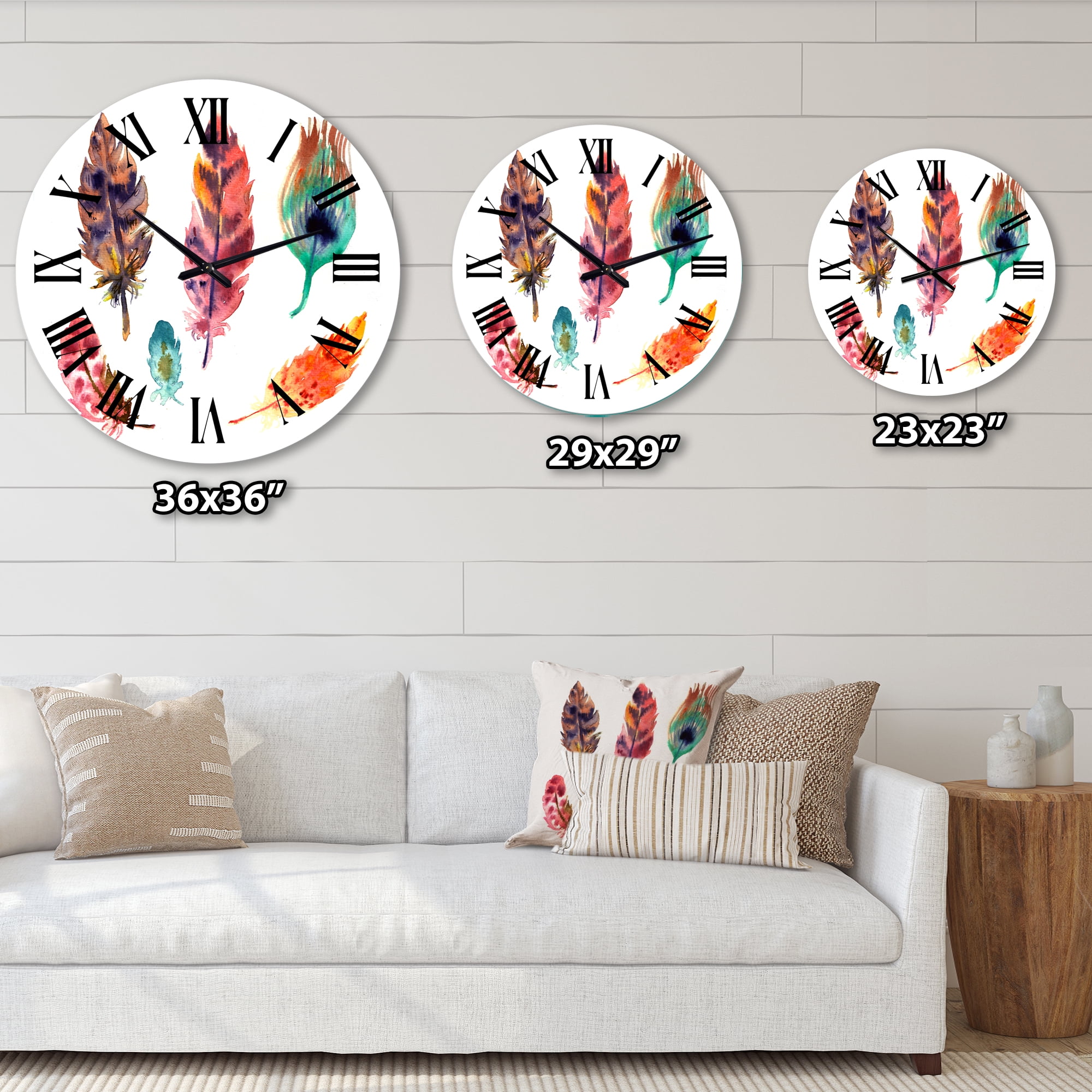 Designart 1 in Quartz Bohemian Wall Clock