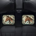 thumbnail image 4 of Renewold Southwest American Tribal Horse Flower Car Floor Mats 4 PCS with Rubber Backing Universal Fit Front & Rear Auto Rugs Full Set, Car Interior Decor for Car SUV Van Trucks, 4 of 7