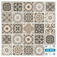 thumbnail image 2 of Mi Alma Gray Brown Floral Peel & Stick Vinyl Backsplash Tiles 5x5, 24 pcs, 2 of 11
