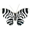 Feather Butterfly On Clip 3 Inch 1/Pkg-Black/White Zebra Print