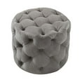 thumbnail image 3 of Posh Living Michalina Modern Velvet Round Ottoman in Gray, 3 of 7