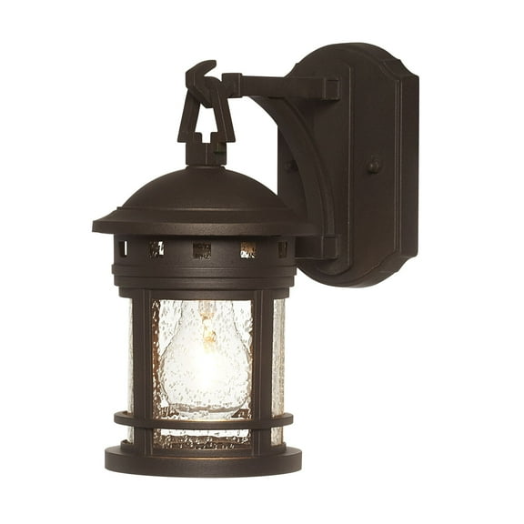2370-ORB Designers Fountain Sedona - One Light Outdoor Wall Lantern-Oil Rubbed Bronze Finish-Seedy Glass Color